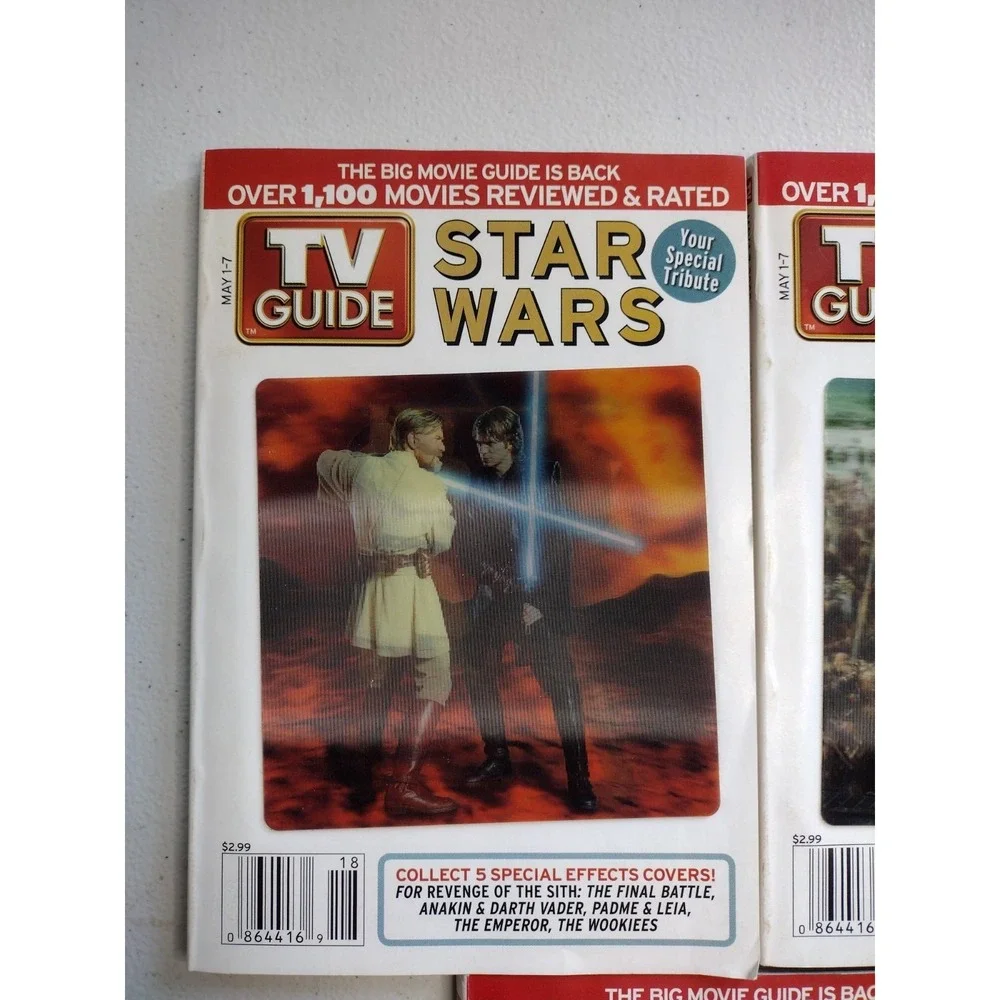 TV Guide‎ May 1-7 2005 Complete Lot Of Star Wars Special Tribute Hologram Covers